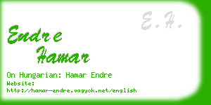 endre hamar business card